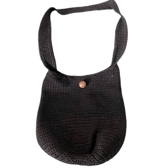 None Handbags - 🌟 
Vintage knit black crocheted purse shoulder cross body bag